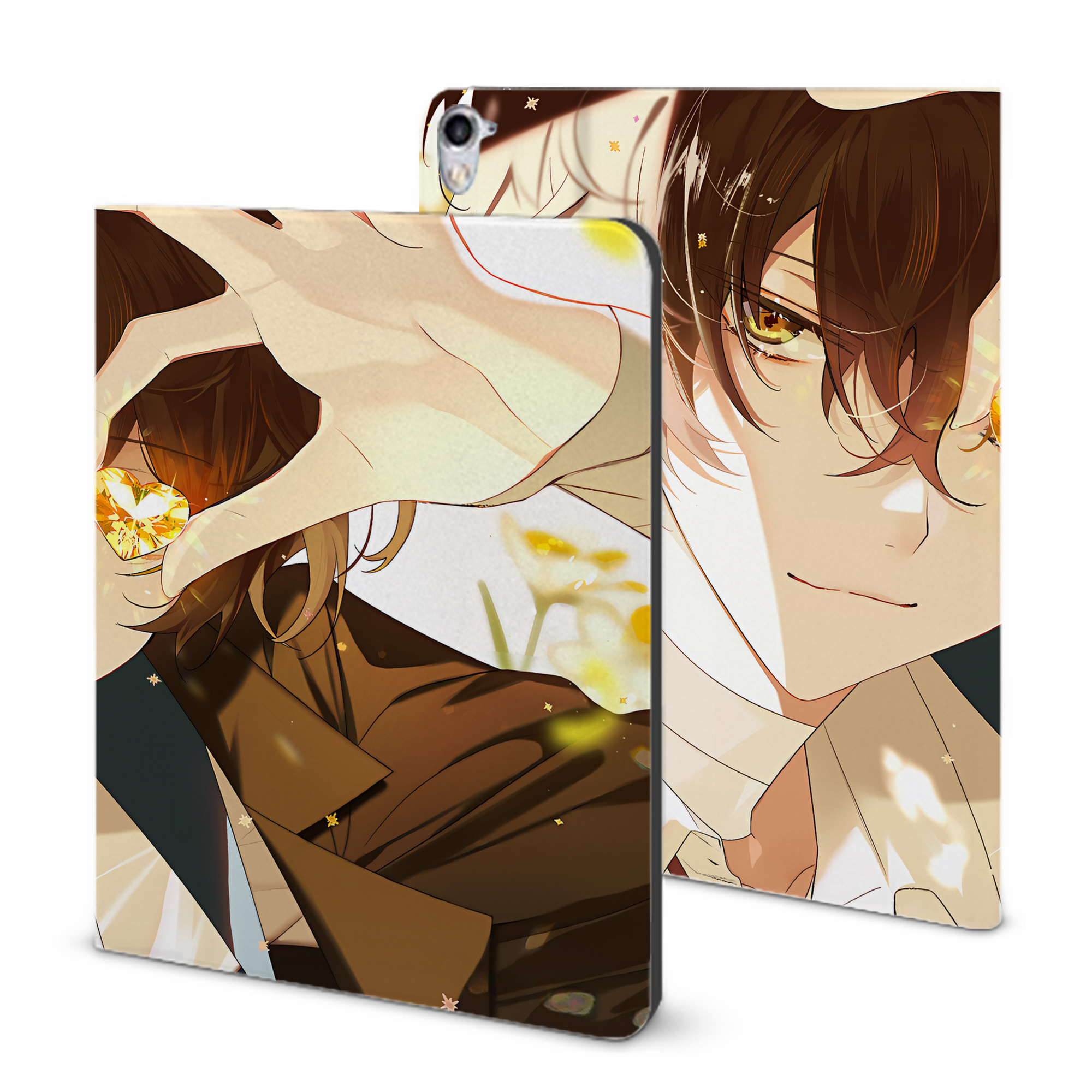 （画像用） 文豪ストレイドッグス Bungo Stray Dogs IPad ケース ブック型 PUレザー TPU 耐衝撃 軽量 薄型 ペン収納なし 全面保護 IPad 各モデル対応